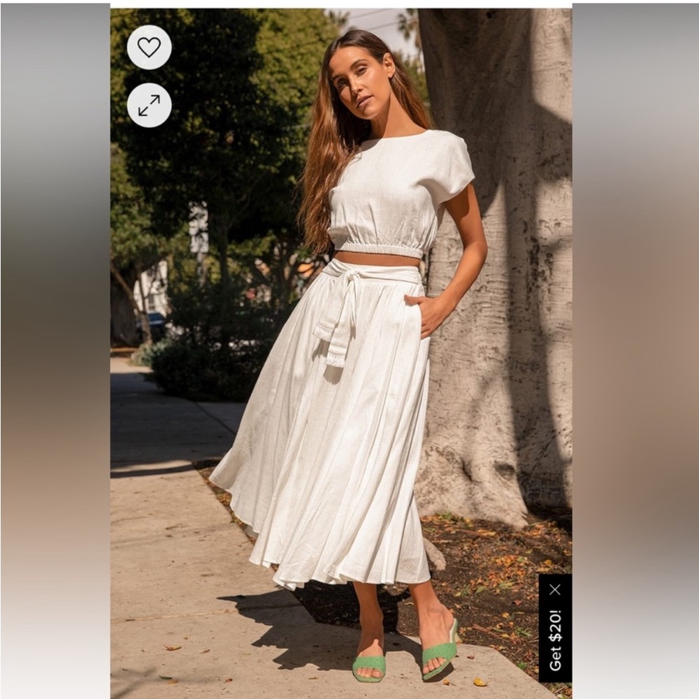Lulus Beinhs You Back Ivory Two-piece Midi Dress